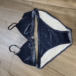 Silvery Gray Velvet Cupshe Bikini